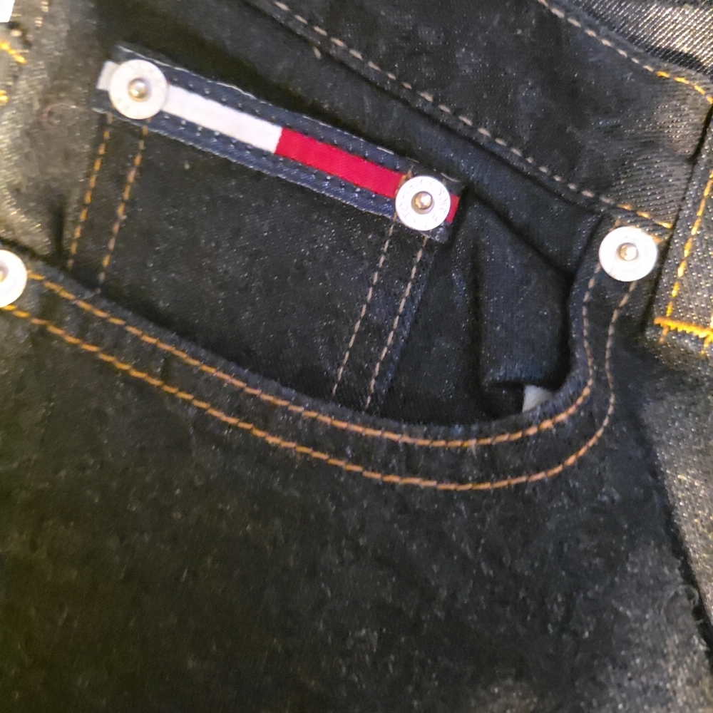 Tommy Hilfiger Black Capri Pants with Signature Red & White Trim